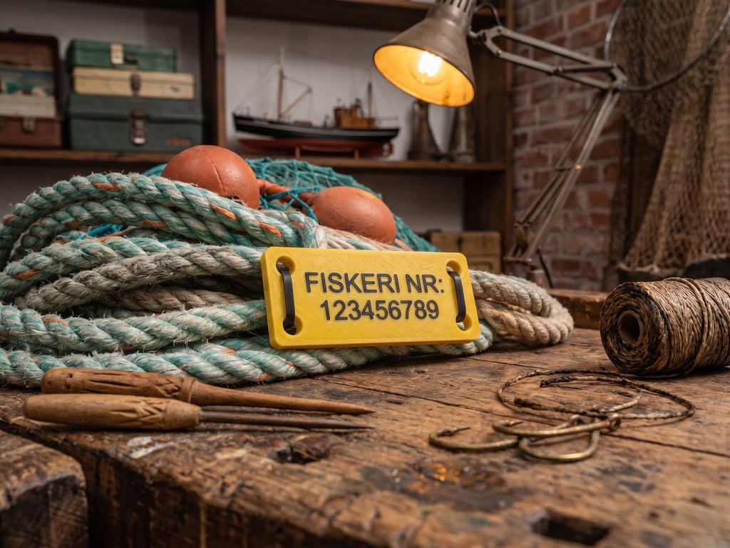 Mærke til tejner, garn og fiskeredskaber
