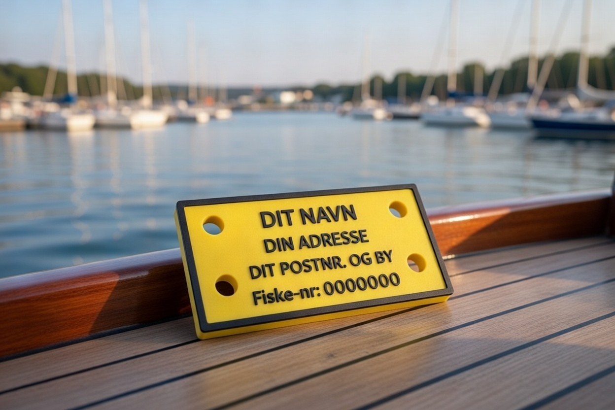 Fiskemærke ved havn